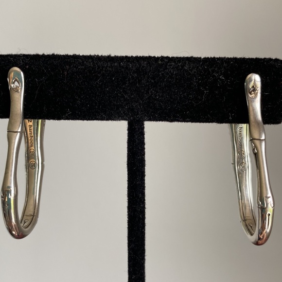 John Hardy Authentic Sterling Silver and Black Sapphire Earrings - Picture 6 of 12